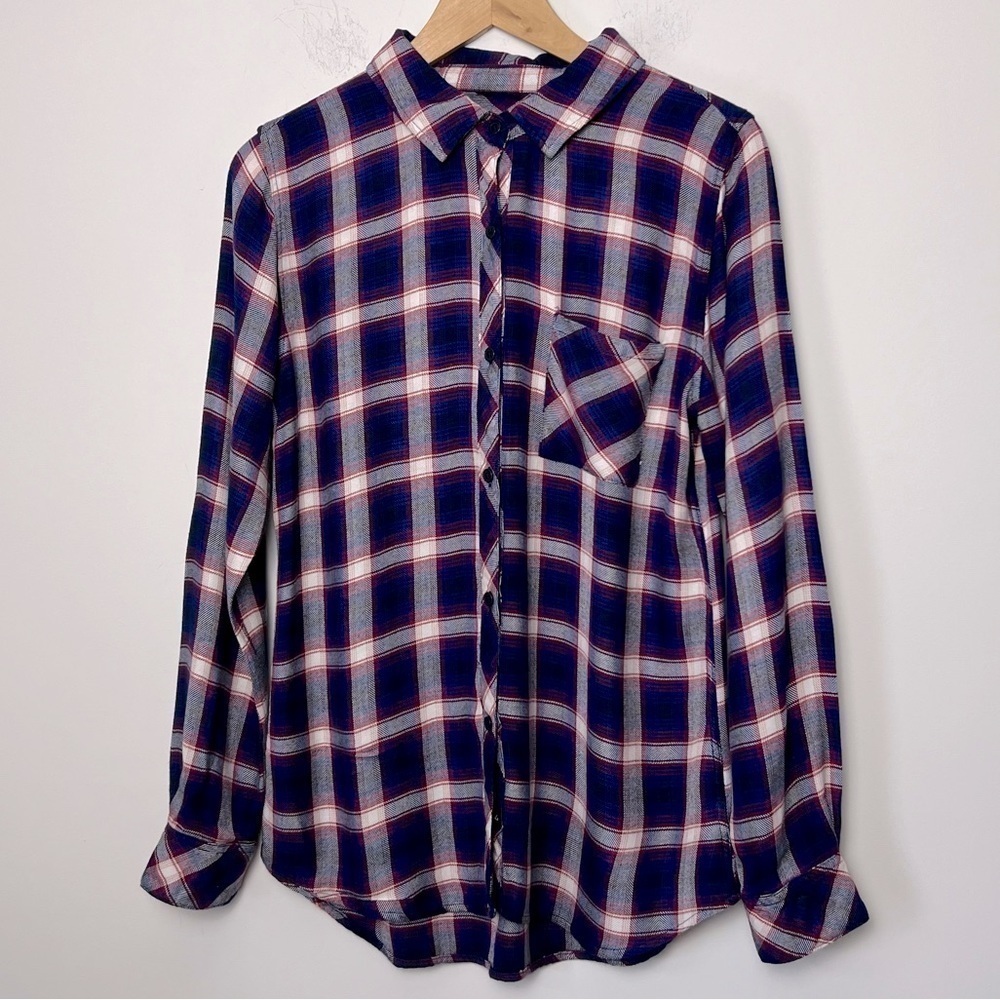 Rails Classic Hunter Plaid Flannel Button Up Shirt Red, White, Blue M